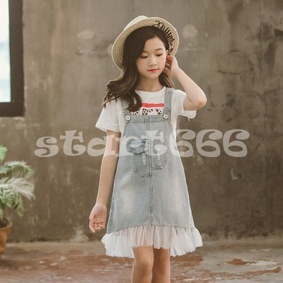 ワンピースキッズ子供服女の子春夏キッズワンピースデニムワンピースノースリーブチュニック子供ドレスお姫様おしゃれカジュアル可愛い新品150cm 通販 Lineポイント最大get Lineショッピング