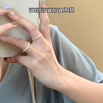 两件9.9折🔥臺灣出貨🔥可開發票✅珍珠戒指女時尚個性ins潮小衆設計簡約輕奢冷淡風組合感