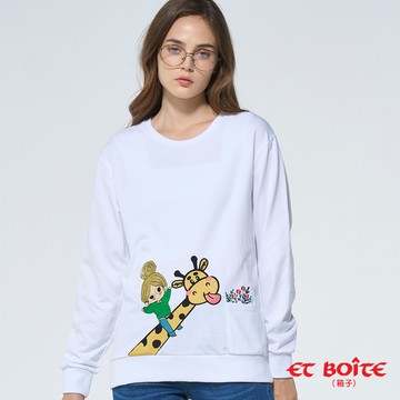 【單一特價】DORA跟長頸鹿去採花長TEE(白) -  BLUE WAY ET BOîTE 箱子