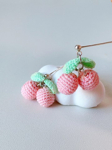 手作微鈎編織水果系列 - 櫻桃
