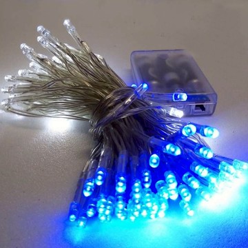 MODACore 摩達客 LED電池燈 聖誕燈串 Set 100燈 優雅質感吊飾設計 歐美外銷規格 送禮自用兩相宜  藍白光 透明線  1組