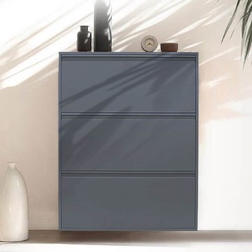 壁掛鞋架 家用鞋櫃 組合鞋櫃 薄鞋櫃鋼制家用門口薄款壁掛屬門后鐵藝容量15cm極.窄翻斗櫃超『ZW6609』