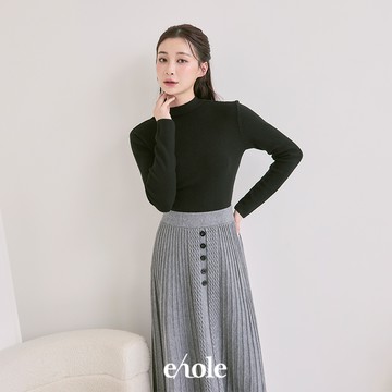 小立領細針織內搭上衣-黑