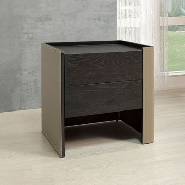 Boden-賽安1.7尺高級馬鞍皮革床頭櫃/二抽收納櫃/置物小邊櫃/小茶几-51x40x55cm