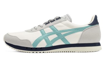 ONITSUKA TIGER DUALIO MARATHON RUNNING SHOES CREAM WHITE GREY AQUA