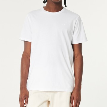 Hollister 海鷗 熱銷刺繡海鷗素面短袖T恤-白色