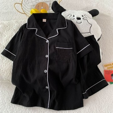 2026新款夏季雲朵棉短袖睡衣 簡約素色睡衣 卡通可愛女生家居服套裝 學生睡衣 寬鬆舒適睡衣 短袖短褲睡衣 兩件套居家服