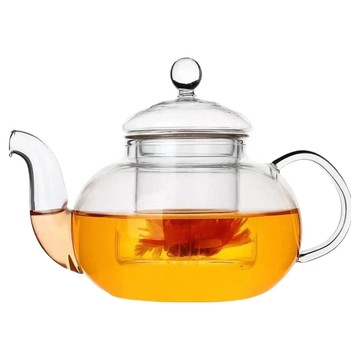 FOREVER 英式耐熱玻璃濾網花茶壺 1000ML  1個