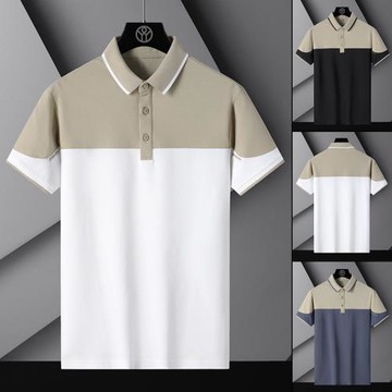 夏季冰感珠地POLO衫男新款潮流翻領短袖青年薄款商務休閑百搭T恤