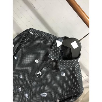 秋裝 男士韓版修身個性波點印花 青年休閑全棉潮男長袖襯衫