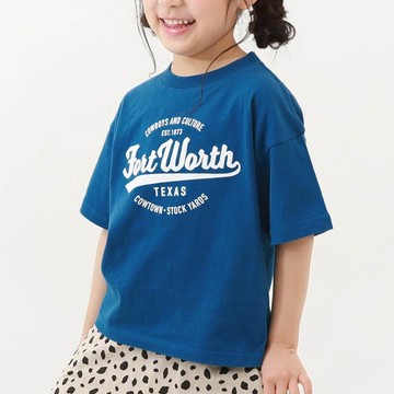 日本 devirock - 純棉定番短袖上衣-英文標語-皇室藍