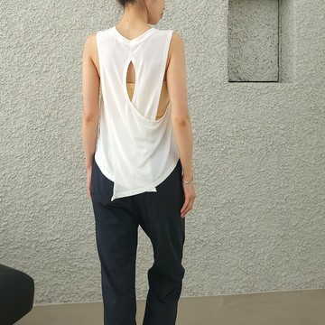 ROUTINE ｜韓國品牌 莫代爾交叉設計背心 透氣 無袖