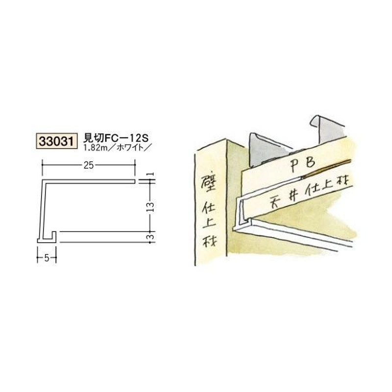 創建 ビニール見切縁 コ型 見切 ＦＣ-12Ｓ 1.82ｍ（商品コード：33031） | LINEブランドカタログ