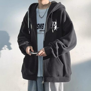 美式潮牌外套男士春秋冬2026新款運動連帽開衫衛衣男生上衣服夾克