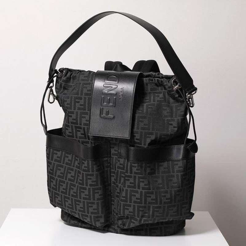 FENDI フェンディ バックパック 7VZ056 AG0M メンズ ドローストリング リュック FFロゴ ズッカ柄 鞄  F0NPN/ASFALTO+NERO | LINEショッピング