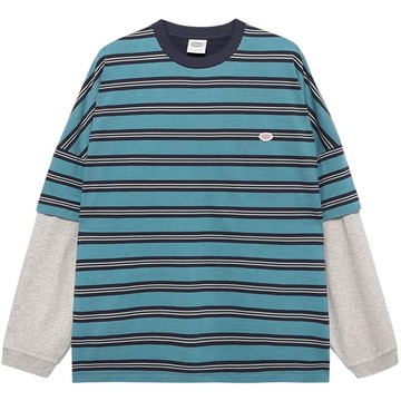 【PARAGRAPH】26SS NO.003 STRIPE LAYERED L/S TEE 長T (藍色)