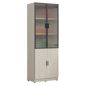 文創集 瑪多卡2.4尺四門鋁框書櫃/收納櫃-72x39x203cm免組