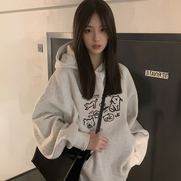 【現貨！當天出】韓版帽t 慵懶風連帽衛衣 帽踢 加大碼寬鬆衣服 韓系潮流上衣 秋冬加絨加厚帽t 下半身失蹤長袖 男女同款