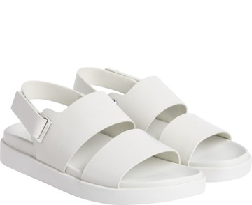 CALVIN KLEIN FLAT SANDAL EYEL 米白色女款鞋子