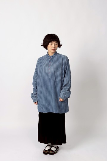 尼泊爾條紋罩衫.cotton pullover Nepal .古着【初戀販賣所】