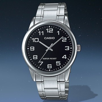 MTP-V001D-1B 經典不敗 鋼帶男指針錶 (有女錶可配對錶)