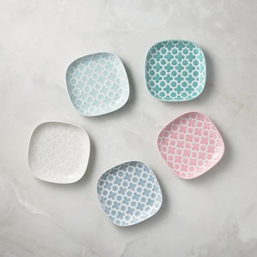 石丸波佐見燒｜摩洛哥花磚圓角盤(小) - 2件組