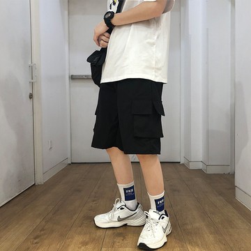 夏季ins日系工裝短褲男潮牌休閑寬松學生潮流百搭外穿運動五分褲