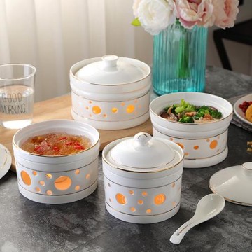 酒店海參盅帶爐酒精蠟燭加熱保溫糖水甜品碗燕窩燉盅一位翅盅加熱