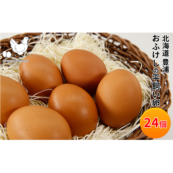 北海道 豊浦 おふけしの平飼い卵 24個