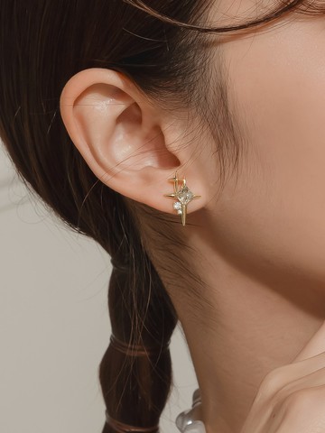 鋯石流星抗過敏925銀針耳環