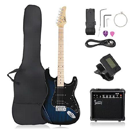 GLARRY 39" GST Series Electric Guitar Kit with Amp for Beginner Starter, HSS Pickups Full Size Guitar Included Digital Tuner, Strings, Picks, Tremolo