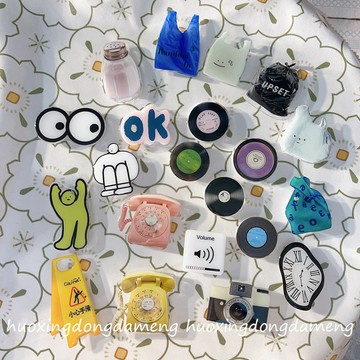 🎀免運臺灣有貨🎀ins風個性複古唱片氣囊支架伸縮滴膠搞怪懶人桌麵創意