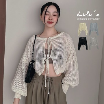 限時下殺/現貨/簍空針織綁帶罩衫４色【A03250003】