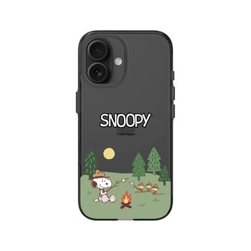 iPhone 16 Clear (相機按鈕) 酷墨灰 - 史努比 Snoopy - 露營趣