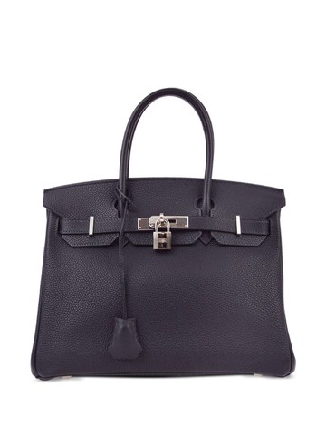 Hermès Pre-Owned - 2008 Birkin 30 handbag - women - Calf Leather - One Size - Blue
