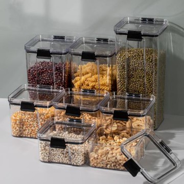 廚房密封罐帶蓋食品收納盒五谷雜糧收納罐透明零食干果罐子儲物罐