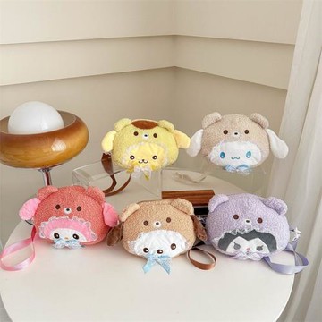 12月冬季新款產包迷你零錢包個性優1772可愛卡通毛毛玩偶包女童包