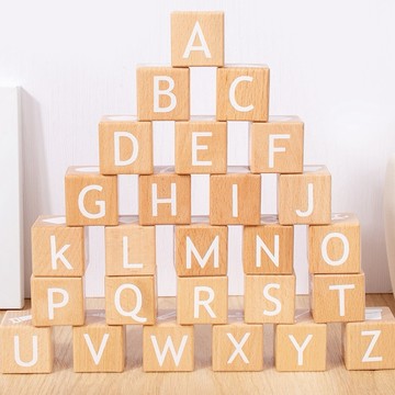 現貨《木製玩具E1H】ABC字母數字積木方塊 ♥ 六面認知拼搭 木製早教玩具 ♥ 字母數字啟蒙 幼兒園教具 兒童益智積木