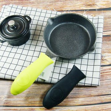 鑄鐵平底鍋專用手柄套硅膠鍋柄套把手防燙手柄隔熱手套耐高溫防滑
