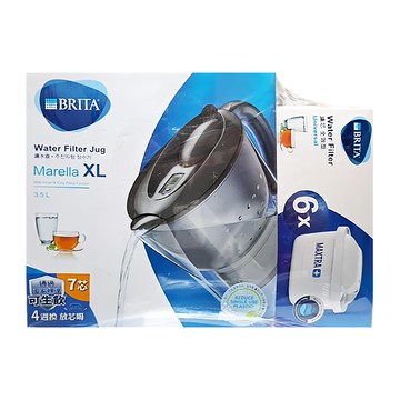BRITA MAXTRA MARELLA濾水壺 + 濾芯 7個 XL 3.5L 原廠保固  黑色  1組