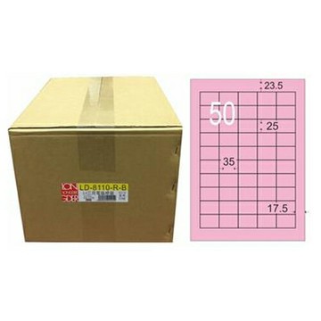 【龍德】A4三用電腦標籤 25x35mm 粉紅色 1000入 / 箱 LD-8110-R-C【APP滿額下單10%點數(單一帳號最高1000點)】10/31止