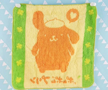 【震撼精品百貨】Pom Pom Purin 布丁狗 手帕 綠橘*14424 震撼日式精品百貨