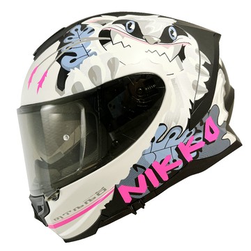 Nikko 安全帽 N806 II N-806 二代 #16 狂氣達菲 平黑藍粉 浮動式鏡座 全罩 排扣 內藏墨鏡