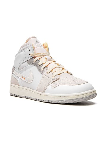 Jordan Kids - Jordan 1 Mid SE Craft "Inside Out" sneakers - kids - Leather/Rubber/Fabric - 5.5Y - White