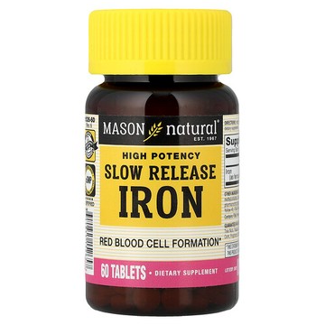 Mason Natural, 緩釋鐵，優效，50 毫克，60 片