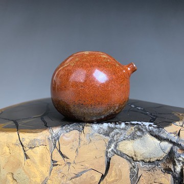 台灣【陶燒釉變】手拉坯水滴硯滴(中)21