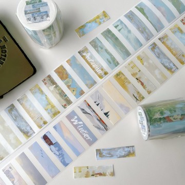 壹洱原創二號店【四季油畫】鹽繫手帳和紙膠帶pet貼紙輕復古