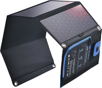 BigBlue SolarPowa 28 B401E-C 28W折疊式太陽能充電板 電流顯示 USB-A／USB-C 露營防災