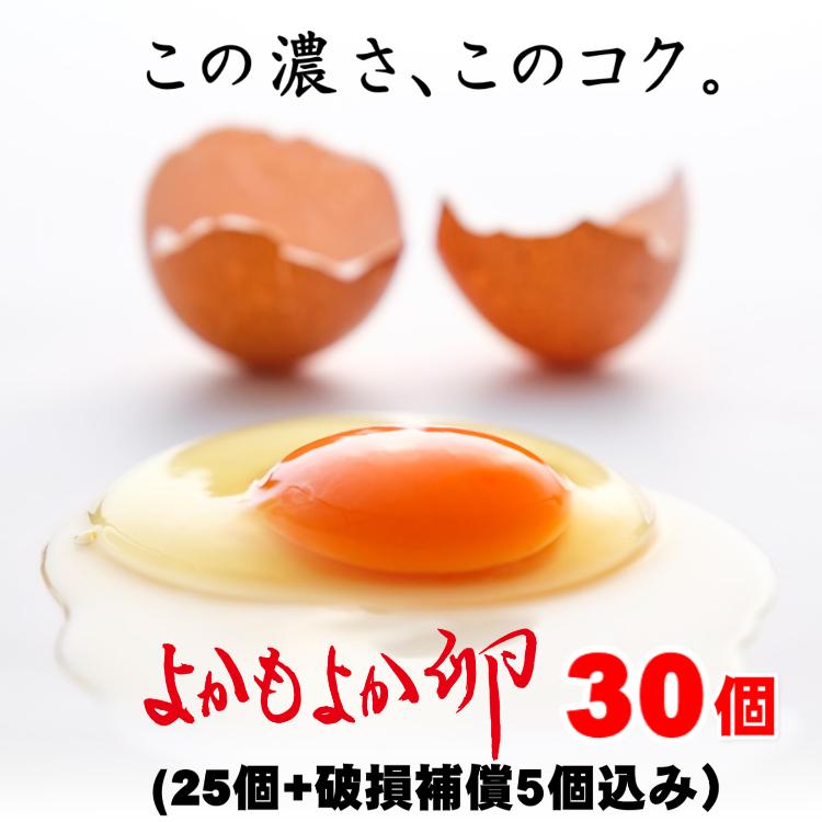 ギフト対応　送料無料　宮崎県都城産「よかもよか卵」25個＋破損補償5個入り