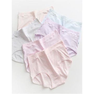 大碼女士內褲無縫褲頭高腰條紋簡約風胖MM加大碼媽媽內褲200斤